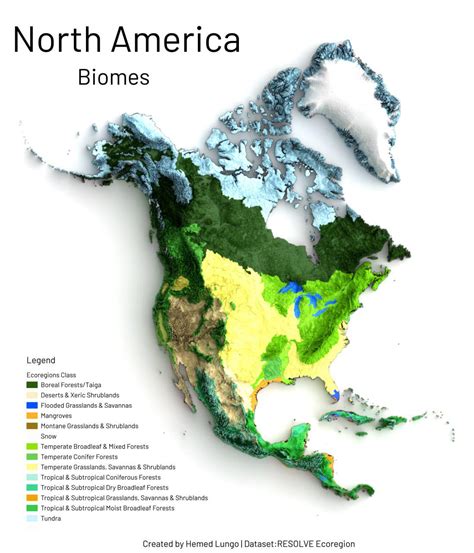 Map Showing Ecological Biomes found in North America : r/MapPorn