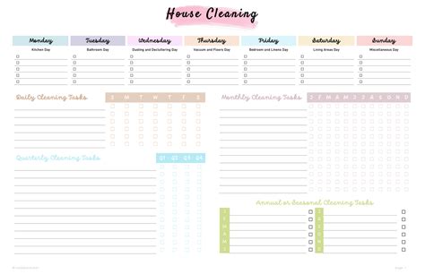 10 House Cleaning Checklist Template Free Download Printable House