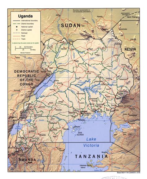 Map of uganda africa