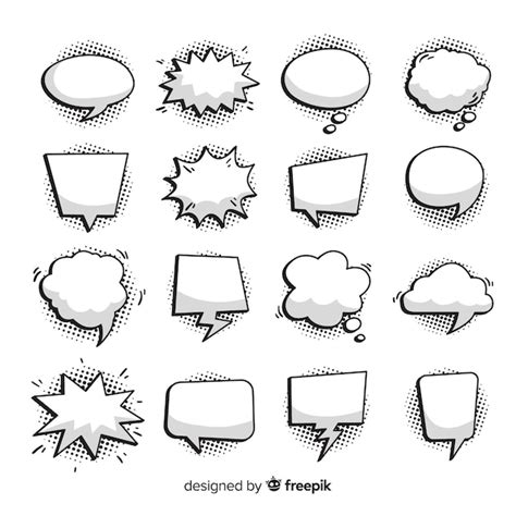 Coleção de bolha do discurso em quadrinhos | Vetor Premium