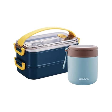 YELONA Stainless Steel 1.6 Litre Stackable Bento Box Lunch Box ...