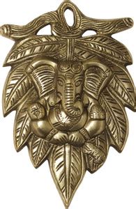 vastu vardan Brass Lord Ganesha on Leaf Wall Hanging, Ganesha Idol ...