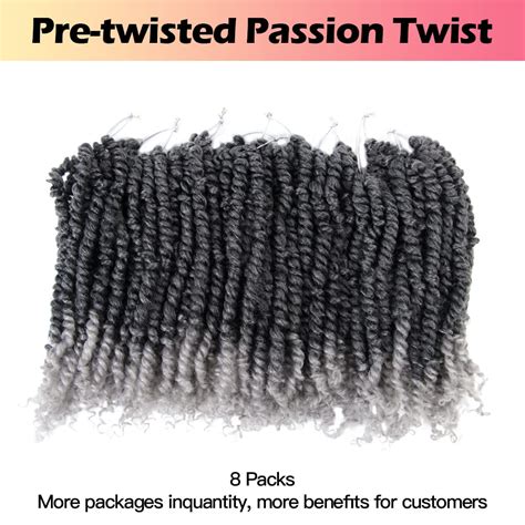 Buy Niseyo 10 Inch Passion Twist Hair Pre-twisted 8 Packs Pre-looped ...