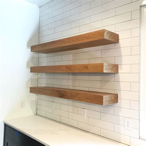 Stunning White Oak Shelves Floating Kitchen