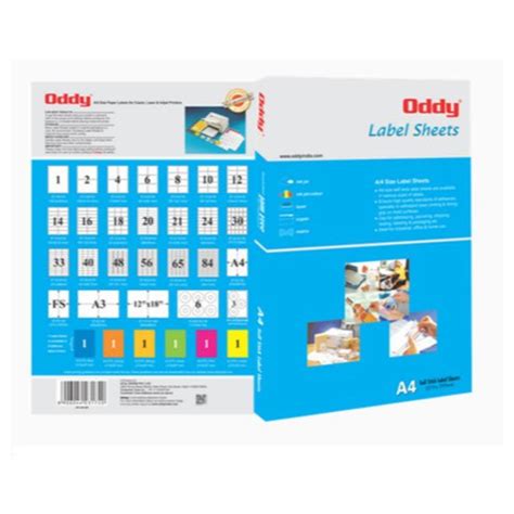 Oddy A4 Paper Label Stickers - 2 Labels Per Sheet -100 Sheets