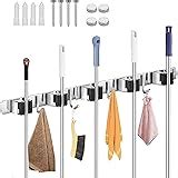 Zollyss Broom Mop Holder Wall Mount Stainless Steel Wall Mounted ...
