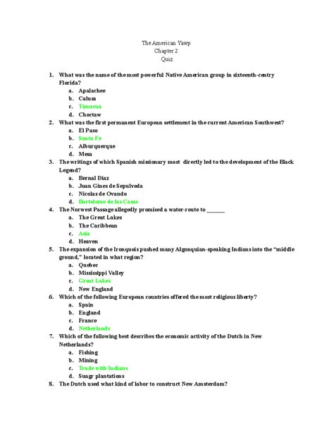 The American Yawp Chap - Practice quiz - The American Yawp Chapter 2 ...