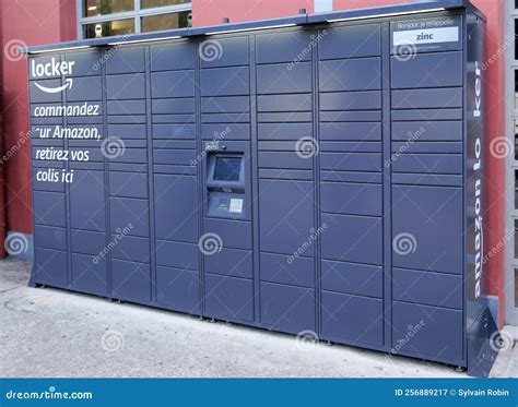 Amazon Locker Logo Brand and Text Sign on Hub Lockers Delivery Store ...