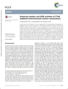 Enhanced catalytic and SERS activities of CTAB stabilized ...