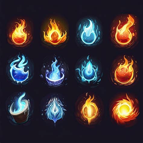 Elements game icons | Premium AI-generated image