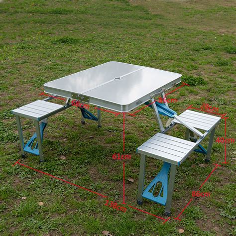 厂家直销户外实木连体折叠桌椅便携式木制野餐铝合金折叠桌椅套装-阿里巴巴
