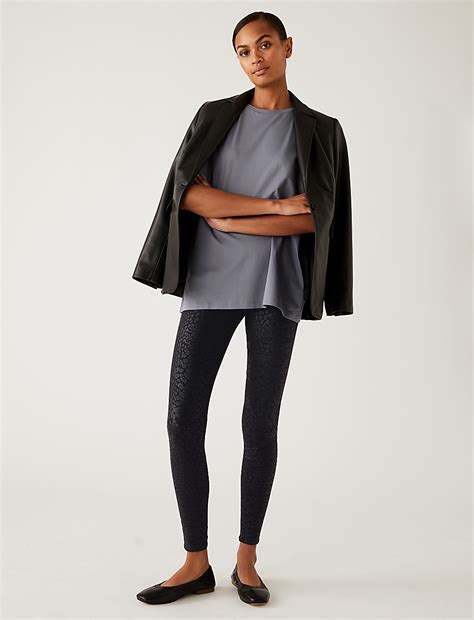 Buy Printed Coated High Waisted Jeggings at Marks & Spencer