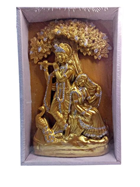 The Lord Krishna Radha Statue Golden Color Your Home, Office, & Radha ...