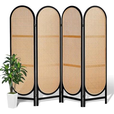 Asnefeli 4 Panels Room Divider Wall, Foldable Wooden Room India | Ubuy