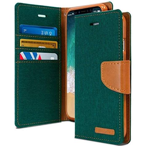 TROUNCE Modern Series Canvas Cloth Leather Wallet Flip Case Kick Stand ...