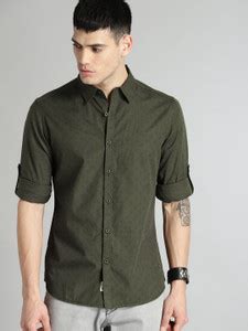 Roadster Men Printed Casual Green Shirt - Buy Roadster Men Printed ...