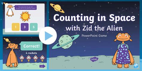 Space Counting Game | Zid the Alien PowerPoint Game