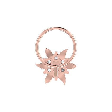 14K Gold Delicate 0.11ct Floral Lab Grown Diamond Nose Pin | SOLITAIREKART