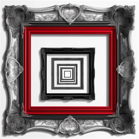 Red, Black, and White Drawing Frames | Stable Diffusion Online