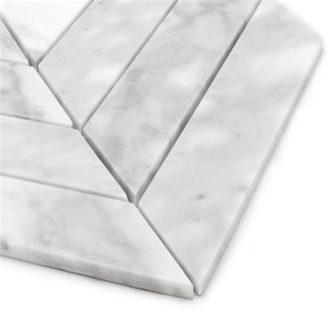 SUNWINGS White 7-in x 8-in Honed Natural Stone Marble Chevron Marble ...
