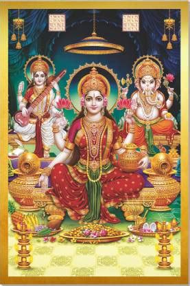 Goddess Lakshmi Posters for Wall (12 x 18 inch), Laxmi Ji Pana, Laxmi ...