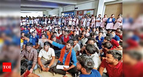 Hundreds of engg students hold stir as college withholds exam hall ...
