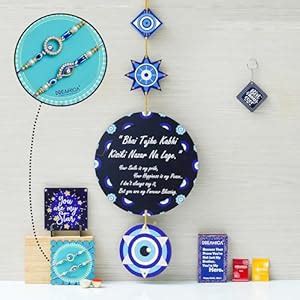 Dreamica Wall Hanging with Set of 2 Designer Rakhis for Brother, 8 Hero ...