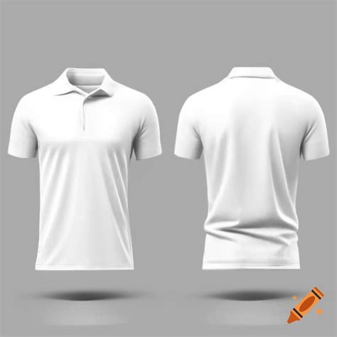 Template design for a white polo shirt front and back on Craiyon