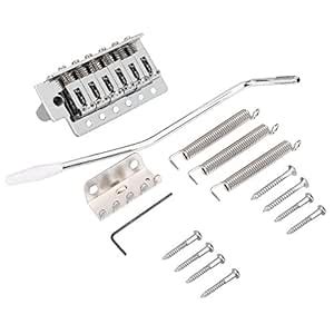 Dilwe Guitar Tremolo Bridge, Zinc Alloy 6 Strings Electric Guitar ...