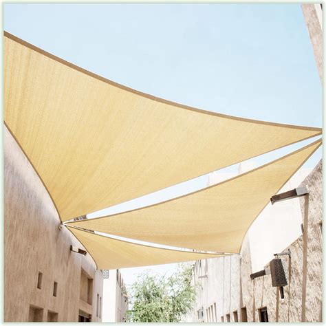 ColourTree 24' x 24' x 24' Beige Triangle Sun Shade Sail Canopy Awning ...