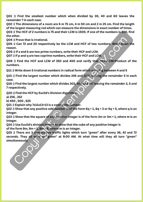10th Grade Math Worksheets Printable Template in PDF & Word