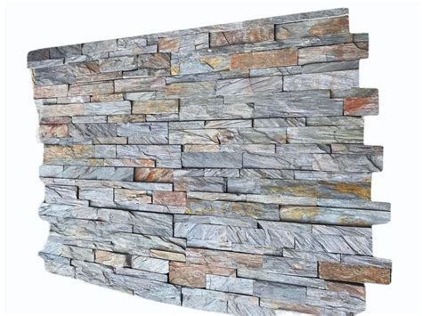 Slate Stone elevation wall cladding - Multi Color Stone Wall Cladding ...