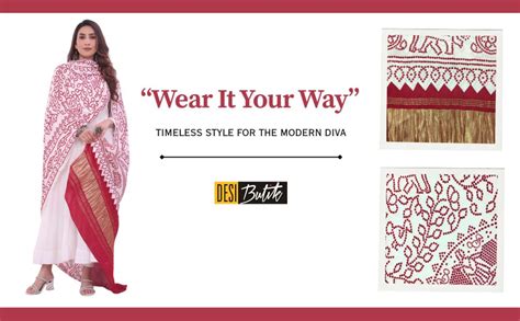 Buy DESI BUTIK White Women's Gaji Silk Dupatta suitable for Navratri ...