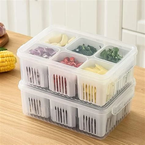 Clazkit Plastic Fridge Storage Boxes Freezer Storage Containers ...