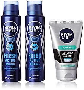 Buy NIVEA Men Fresh Active Original Deodorant Spray, 150ml (Pack of 2 ...