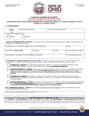 Fillable Online pharmacy ohio Limited License Application - State of ...