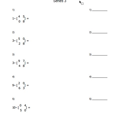 Image result for Worksheet Templates for Matrix Method Multiplication