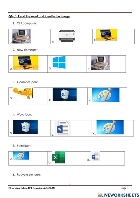 Computer Worksheet 的图像结果