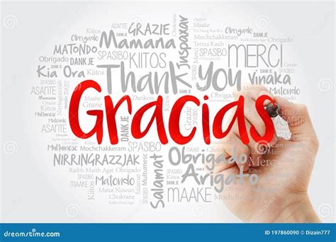 Gracias Thank You in Spanish Word Cloud in Different Languages with Marker Stock Photo - Image ...