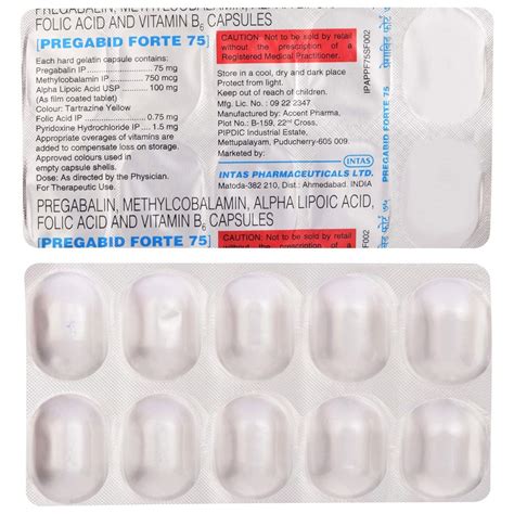 Pregabid Forte 75 - Strip of 10 Capsules : Amazon.in: Health & Personal ...