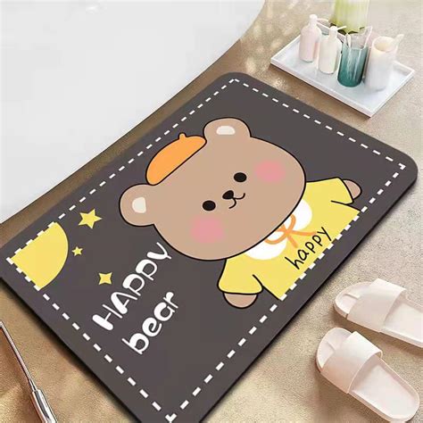Wabjtamsuper Absorbent Floor Mat Super Bath Thin Quick Dry Rubber Non ...