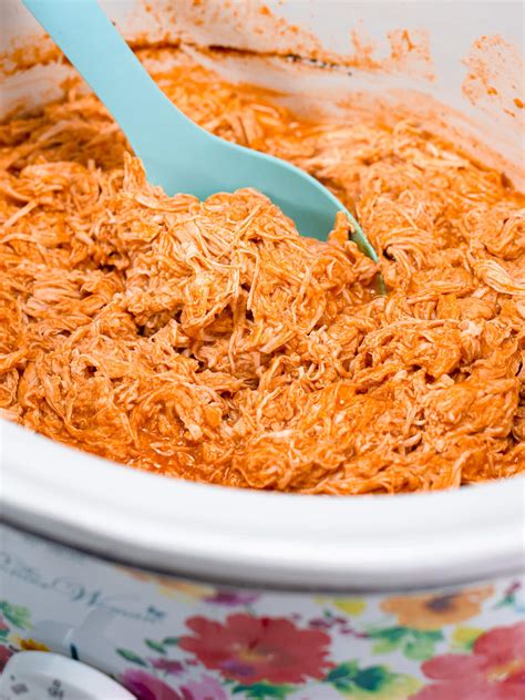 Slow Cooker Buffalo Chicken - One Happy Housewife