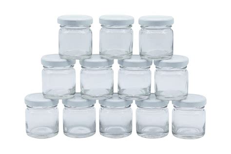 Buy Glazzure Small Size 50ml Glass Jar Container with Airtight White ...