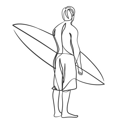 Surfboard Outline Drawing