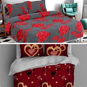 fab king chhabra 160 TC Cotton Double 3D Printed Flat Bedsheet - Buy ...