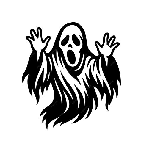 Scary vector ghost halloween celebration ghostly monster with scary ...