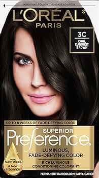 L'Oreal Paris Superior Preference Hair Colour, 3C Cool Darkest Brown ...