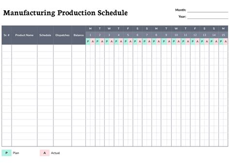 Image result for Production Schedule Example