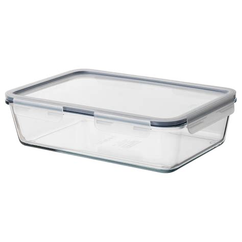 IKEA 365+ food container with lid, rectangular/glass plastic, 3.1 l (3 ...