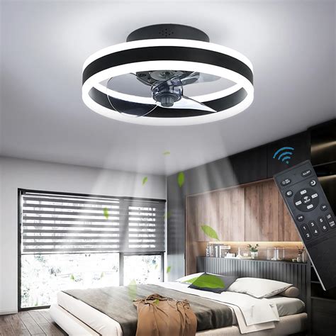 LED Ceiling Fans with Lights Reversible Remote, 6 Speeds Modern Bedroom ...